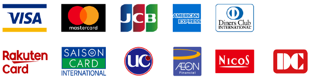 VISAカード,マスターカード,JCBカード,アメリカンエキスプレスカード,ダイナースクラブカード,ユニオンペイカード,楽天カード,セゾンカード,UCカード,イオンカード,ニコスカード,DCカード